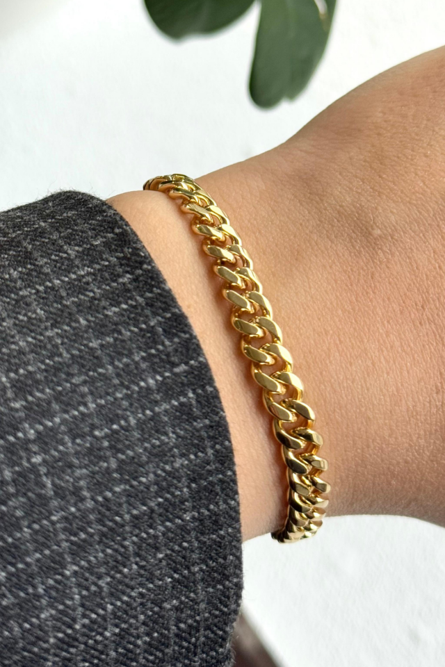 Premium Seri Wring Tasarım Kararmaz Renk Atmaz Kadın Çelik Bileklik Gold