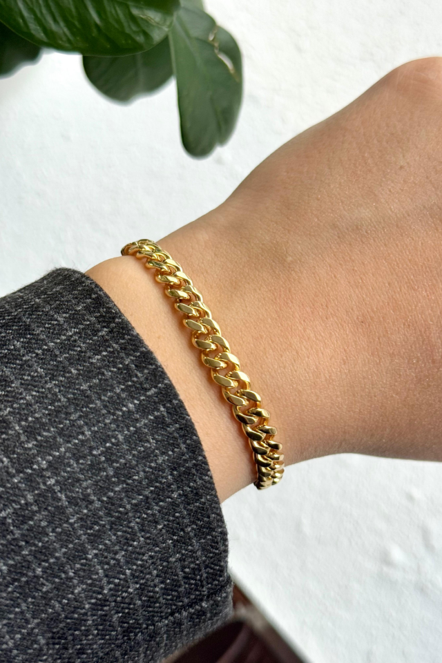 Premium Seri Wring Tasarım Kararmaz Renk Atmaz Kadın Çelik Bileklik Gold