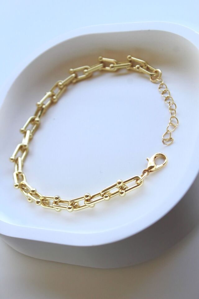 Premium Seri Tiff Co Tasarım Kararmaz Renk Atmaz Kadın Çelik Bileklik Gold