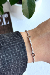 V.İ.P Seri Full Taşlı Su Yolu Çoklu İçi Boş Yonca Renk Atmaz Kararmaz Garantili Kadın Çelik Bileklik