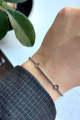 V.İ.P Seri Full Taşlı Su Yolu Çoklu İçi Boş Yonca Renk Atmaz Kararmaz Garantili Kadın Çelik Bileklik