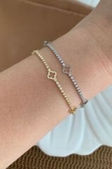 V.İ.P Seri Full Taşlı Su Yolu Çoklu İçi Boş Yonca Renk Atmaz Kararmaz Garantili Kadın Çelik Bileklik