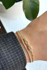 Yeni Sezon Çift Sıra Zincirli Baget Taşlı Su Yolu Renk Atmaz Kararmaz Garantili Kadın Çelik Bileklik