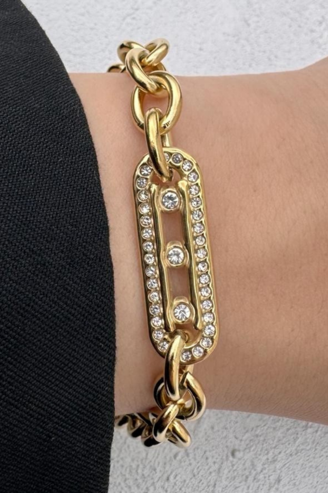 #Bileklik Gold Mess Marka Model Ayarlanabilir Kadın Çelik Bileklik