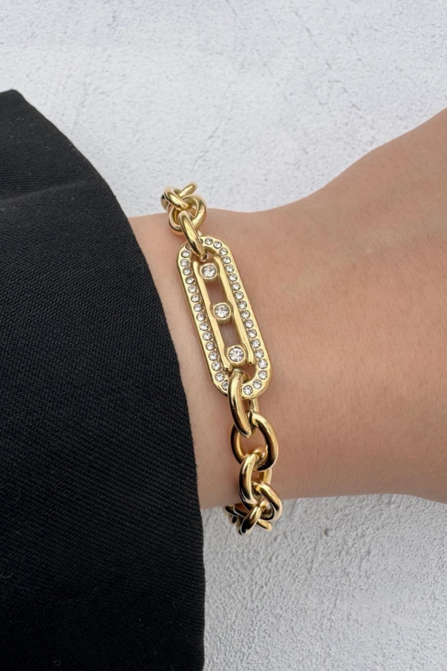 #Bileklik Gold Mess Marka Model Ayarlanabilir Kadın Çelik Bileklik