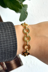 Premium Seri Ringlarge Tasarım Kararmaz Renk Atmaz Kadın Çelik Bileklik