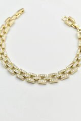 Golden Frame Kuyumcu İşçiliği 14K Altın Kaplama Premium Seri Kadın Çelik Bileklik