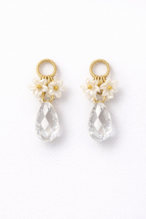 Özel Seri Çok Renkli İncili Çiçekli Kadın Çelik Küpe