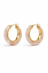 İthal Seri Çok Renkli Halka Tasarım Kadın Çelik Küpe