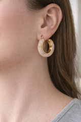 İthal Seri Çok Renkli Halka Tasarım Kadın Çelik Küpe