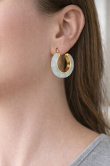 İthal Seri Çok Renkli Halka Tasarım Kadın Çelik Küpe