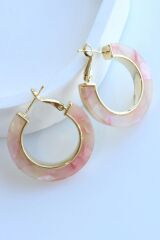 İthal Seri Çok Renkli Halka Tasarım Kadın Çelik Küpe