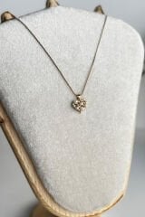 Premium Seri İncili Kalp Model Kadın Çelik Kolye