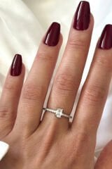 İthal Seri Zarif Oval Zirkon Taşlı Yarım Tur Tasarım Ayarlanabilir Kadın Çelik Yüzük