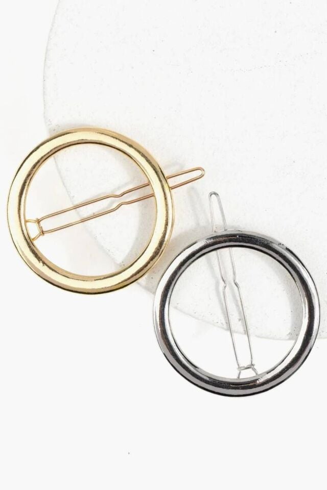Oval Tasarım Metal Halka Çıt Çıt Klipsli Pinterest Toka Gümüş