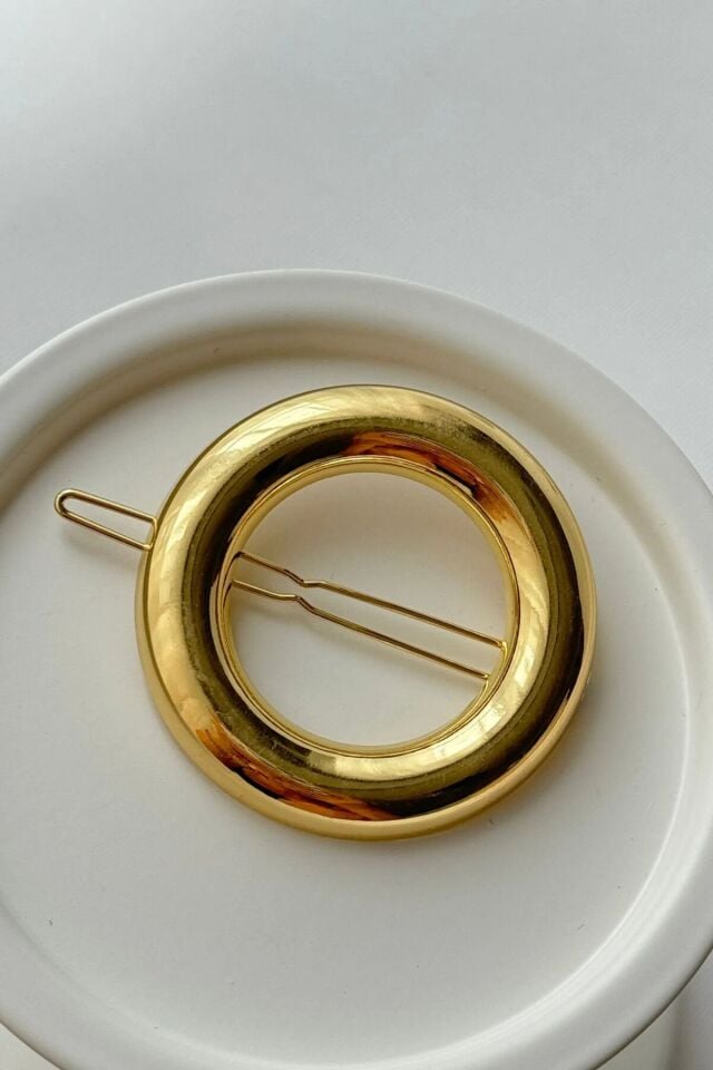 Oval Tasarım Metal Halka Çıt Çıt Klipsli Pinterest Toka Altın