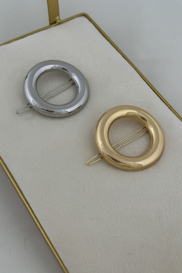Oval Tasarım Metal Halka Çıt Çıt Klipsli Pinterest Toka Altın