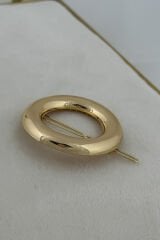 Oval Tasarım Metal Halka Çıt Çıt Klipsli Pinterest Toka Altın