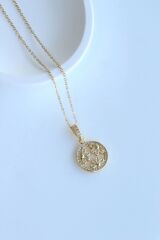 Zarif Zirkon Taşlı Oval Çiçek Tasarım Renk Atmaz Kararmaz Kadın Çelik Kolye