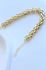 Premium Seri Çift Sıra Chainy Tasarım Kararmaz Renk Atmaz Kadın Çelik Bileklik