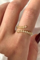 Yeni Sezon Su Yolu Tasarım Yarum Tur Zirkon Taşlı Kadın Yüzük