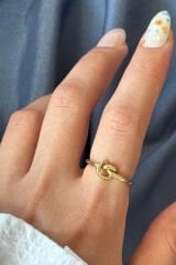 Yeni Sezon Love Knot Tasarım Ayarlanabilir Kadın Yüzük