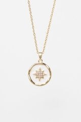 Özel Seri Sedefli Kutup Yıldızı Tasarım 45 Cm Kadın Çelik Kolye