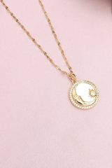 Özel Seri Gün Batımı Tasarım 45 Cm Kadın Çelik Kolye