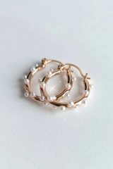 Özel Seri Pearl Hoop Glow Halka Tasarım Kadın Çelik Küpe