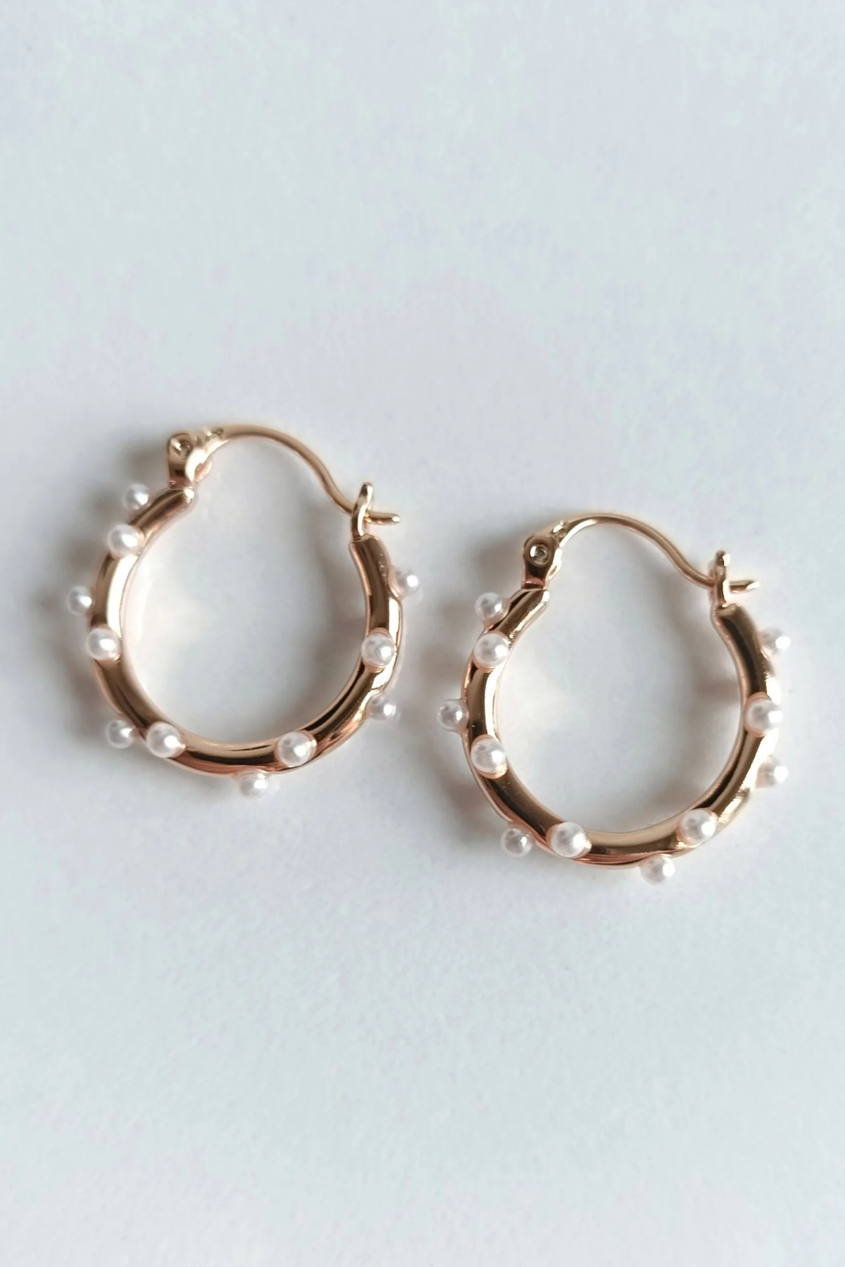 Özel Seri Pearl Hoop Glow Halka Tasarım Kadın Çelik Küpe