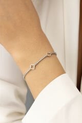 V.İ.P Seri Full Taşlı Su Yolu Çoklu İçi Boş Yonca Renk Atmaz Kararmaz Garantili Kadın Çelik Bileklik