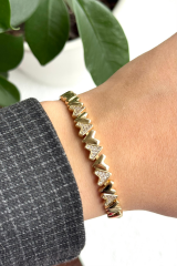 Özel Seri Ters Kalp Tasarım 14K Xuping Kadın Çelik Bileklik