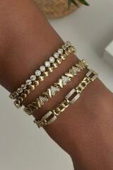 Özel Seri Ters Kalp Tasarım 14K Xuping Kadın Çelik Bileklik