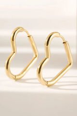 Premium Seri Kalp Şeklinde Halka Tasarım Kararmaz Kadın Çelik Küpe