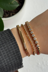 Arpa Kesim Rose Renk 19 Cm Xuping Kadın Çelik Bileklik