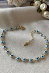 Özel Seri 14 K Xuping Nazar Boncuğu Tasarım Kadın Çelik Bileklik