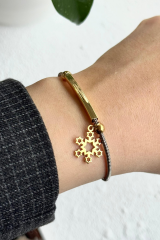 Exclusive Seri Gold Kar Tanesi Model Çift Renk Kadın Çelik Bileklik