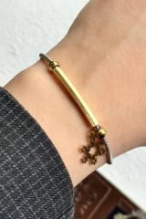 Exclusive Seri Gold Kar Tanesi Model Çift Renk Kadın Çelik Bileklik