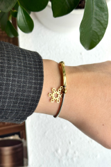 Exclusive Seri Gold Kar Tanesi Model Çift Renk Kadın Çelik Bileklik