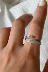 Özel Seri Şimşek Tasarım Ayarlanabilir Kadın Yüzük