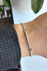 V.i.p Seri Full Taşlı Su Yolu Çoklu Yıldız Model Renk Atmaz Kararmaz Garantili Kadın Çelik Bileklik