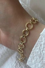 Premium Seri Wreath Tasarım Kararmaz Renk Atmaz Kadın Çelik Bileklik