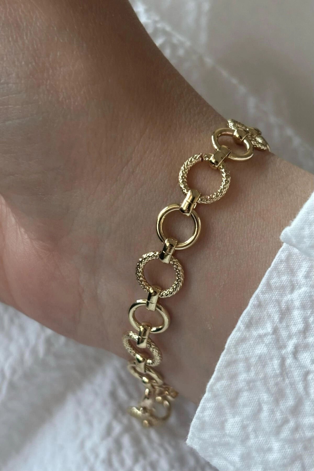 Premium Seri Wreath Tasarım Kararmaz Renk Atmaz Kadın Çelik Bileklik