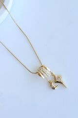 Yeni Sezon Zirkon Taşlı Ay Yıldız Motifli Kadın Çelik Kolye