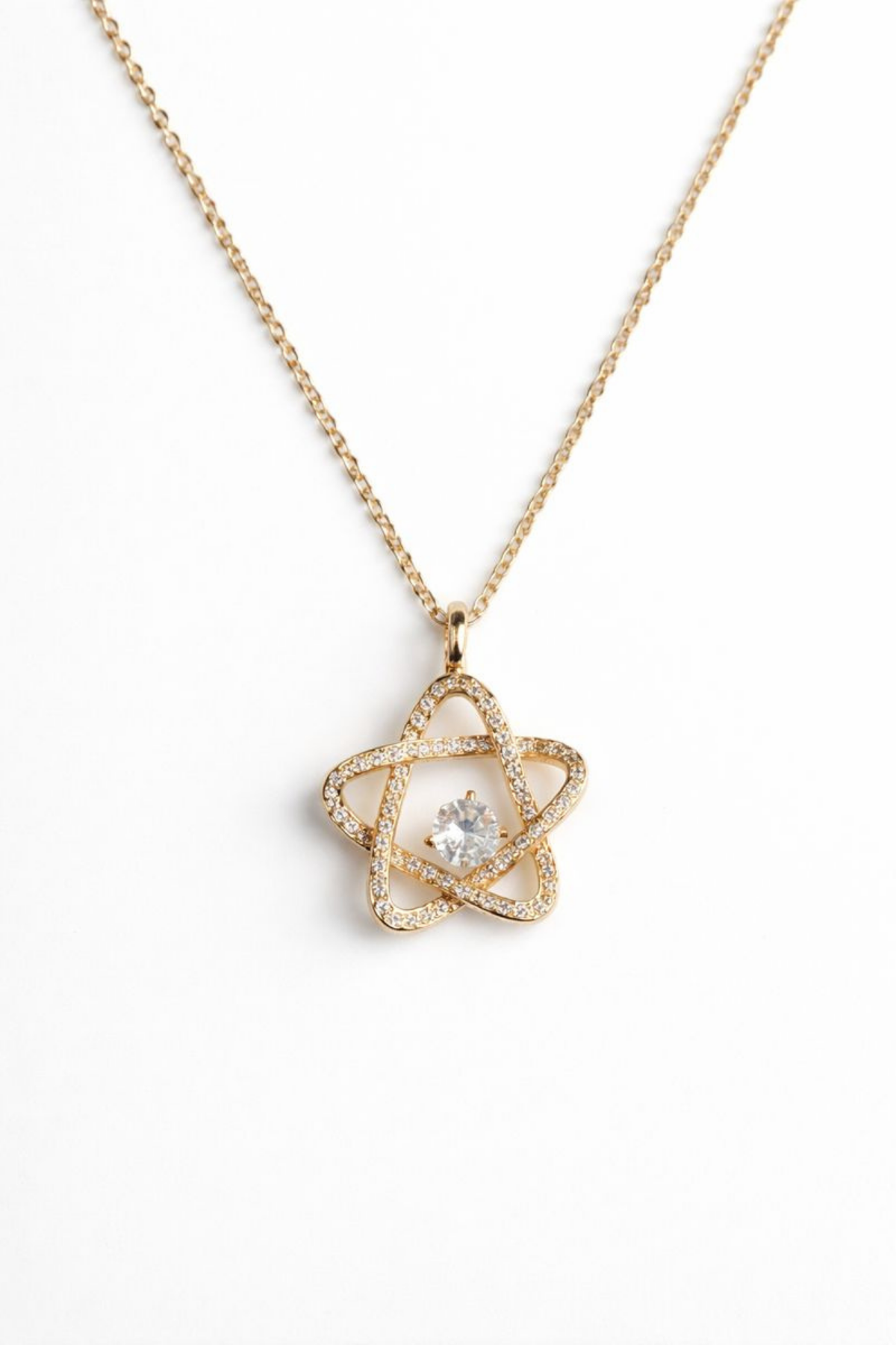 Zirkon Taşlı Yıldız Rüyası Tasarım Renk Atmaz Kararmaz Kadın Çelik Kolye