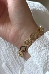 Premium Seri Ringlarge Tasarım Kararmaz Renk Atmaz Kadın Çelik Bileklik