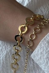 Premium Seri Ringlarge Tasarım Kararmaz Renk Atmaz Kadın Çelik Bileklik