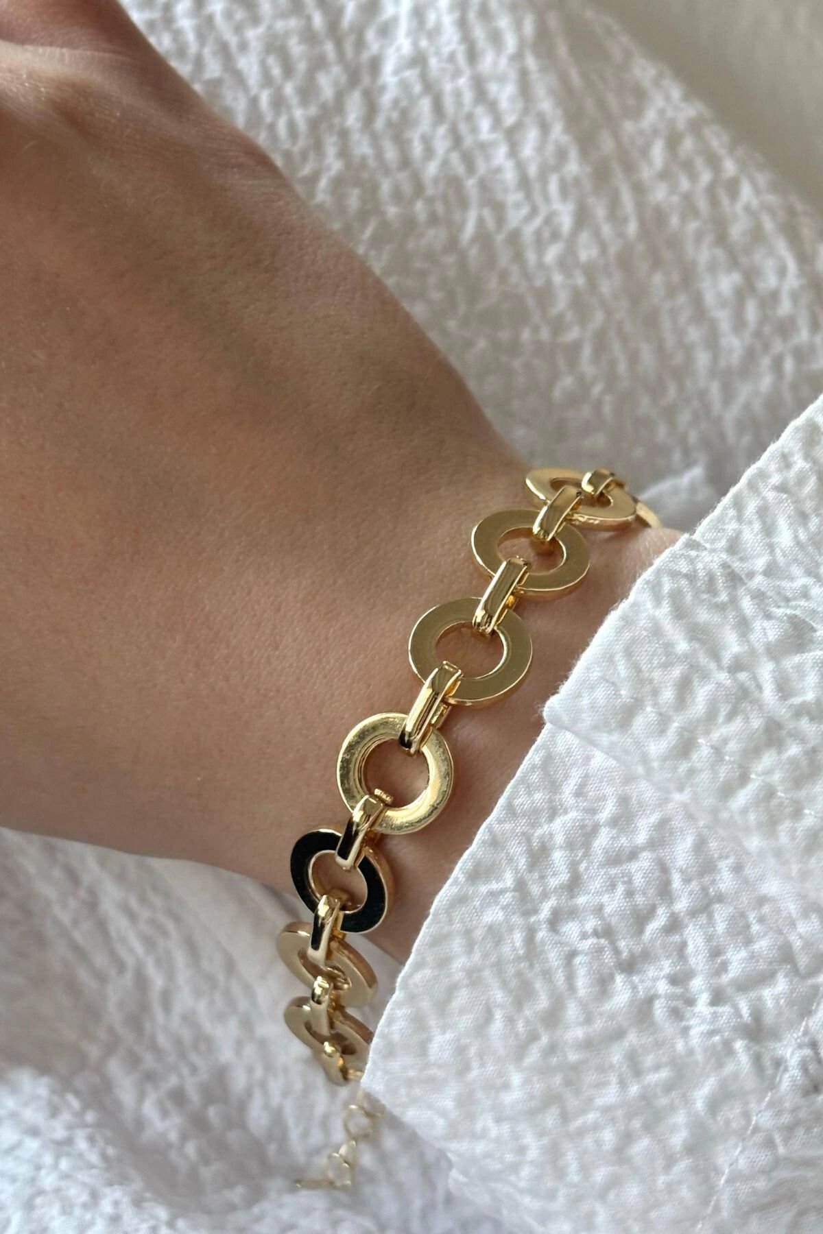 Premium Seri Ringlarge Tasarım Kararmaz Renk Atmaz Kadın Çelik Bileklik