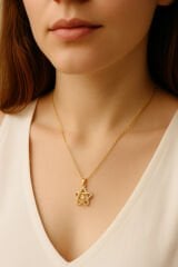 Zirkon Taşlı Yıldız Rüyası Tasarım Renk Atmaz Kararmaz Kadın Çelik Kolye