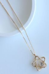 Zirkon Taşlı Yıldız Rüyası Tasarım Renk Atmaz Kararmaz Kadın Çelik Kolye